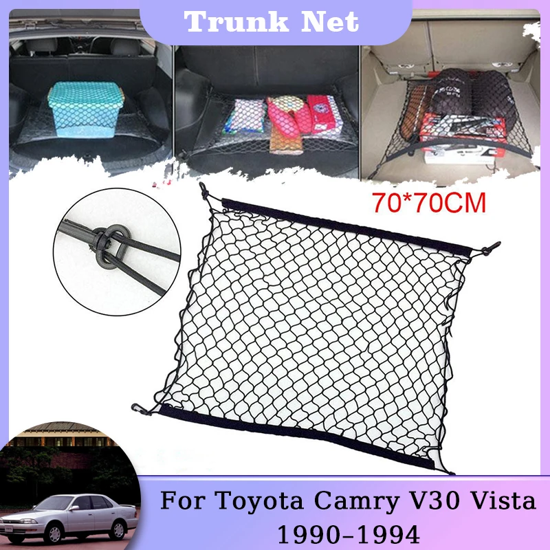 Trunk Storage Net For Toyota Camry V30 Vista 1990 1991 1992 1993 1994 Nylon Mesh Auto Rear Elastic Boot Parts Cars Accessories