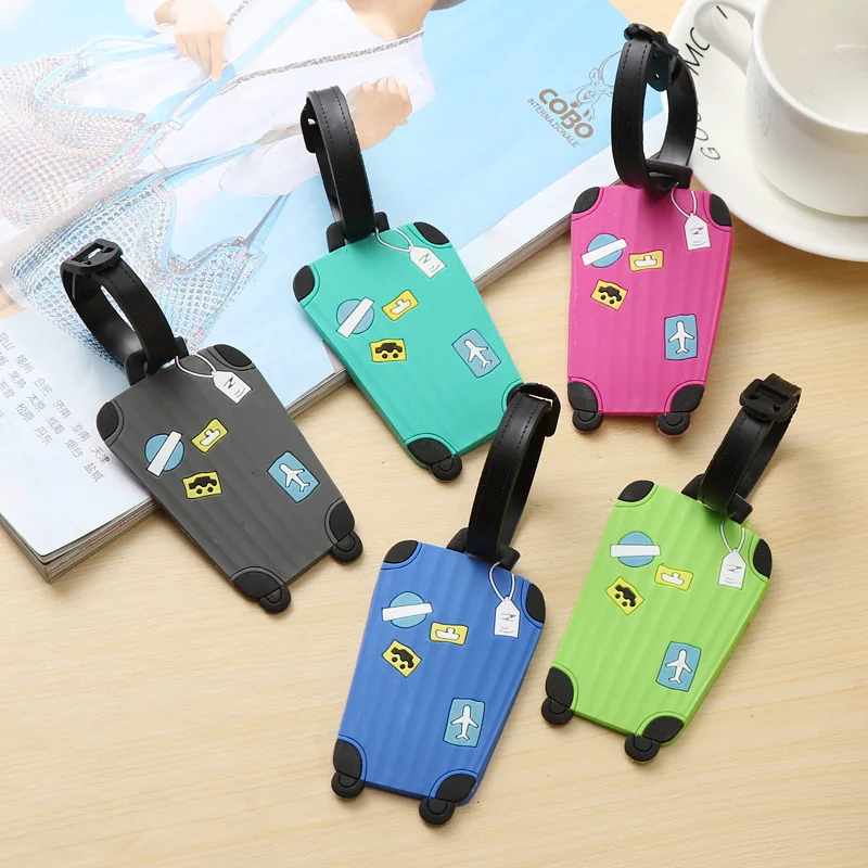 

Cartoon Silicone Boarding Pass PVC Cute Luggage Tag Creative Aircraft Check-in Luggage Tags Suitcase Luggage Label Travel Tags