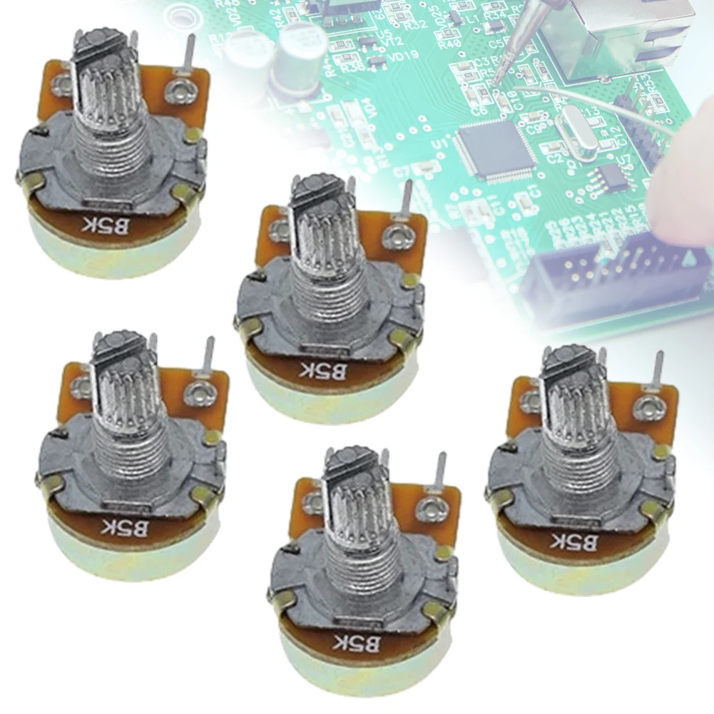 5PCS WH148 Variable Resistors 15mm Shaft Linear Rotary Potentiometer Resistor 50K 10K 100K 500K 1M 1K 20K 2K 250K 5K