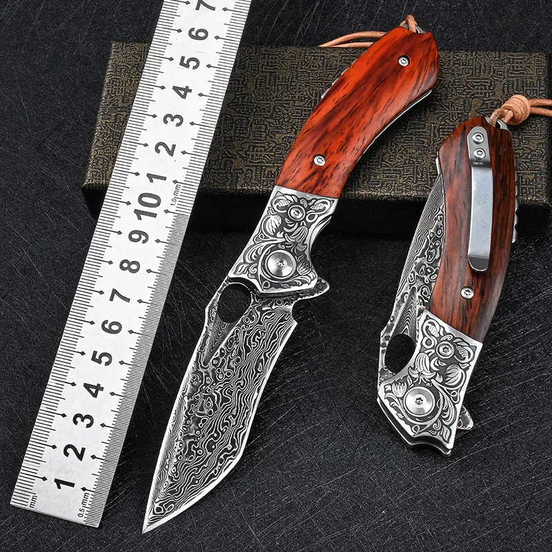 

TRSKT Folding Knife Flipper Vg10 Damascus knife,Collection knives Tactical Outdoor Tools Fish Knives Edc Tool Dropshipping