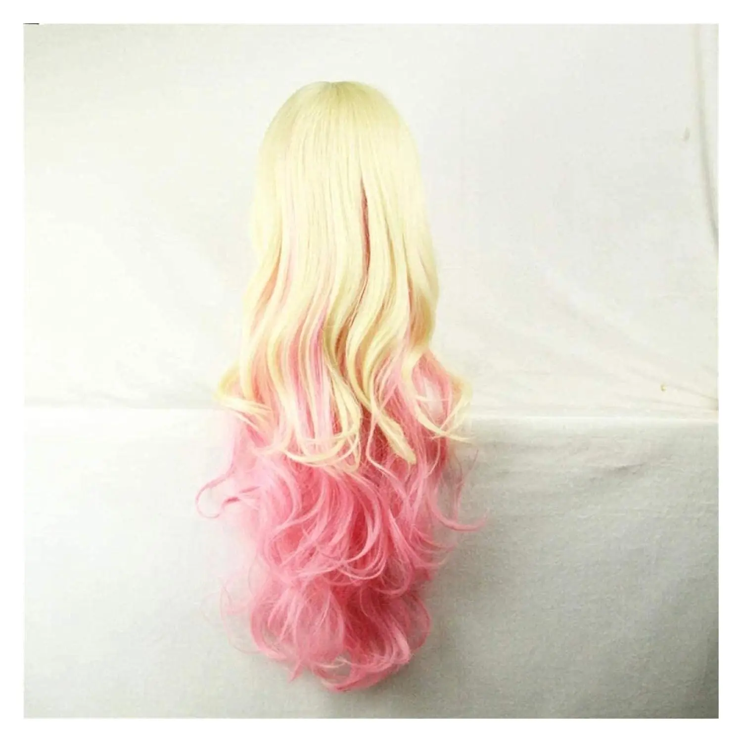 Long Wave Curly Cosplay Synthetic Wigs Mixed Color Two Ponytails Lolita Halloween Party Wig Heat Resistant Synthetic Hair