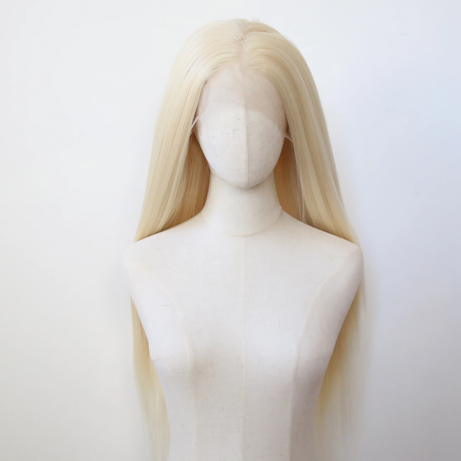 Blonde Yaki Straight Synthetic Lace Front Wig Long Kinky Straight Lace Front Synthetic Wig Pre Plucked Natural Hairline