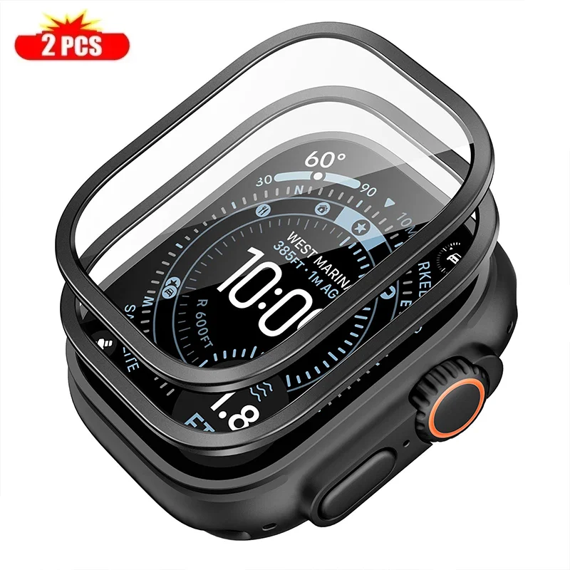 Titanium Metal film for Apple Watch Ultra3 49mm 2PCS Tempered Glass Anti-Scratch Frame Serie Ultra2 Screen Protector Accessories