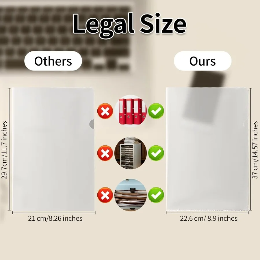 12 verpakkingen Rechts formaat Doorzichtige projectpothoezen 9 x 14,5 LType Plastic mappen Project Poly Documenthoezen Project Jat-hoezen f