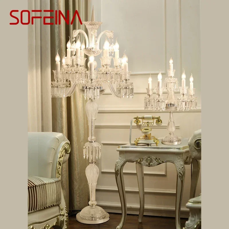 SOFEINA European Style Crystal Floor Lamp Luxurious Hotel Ballroom Wedding Candle Decoration Lamp Living Room Bedroom Villa