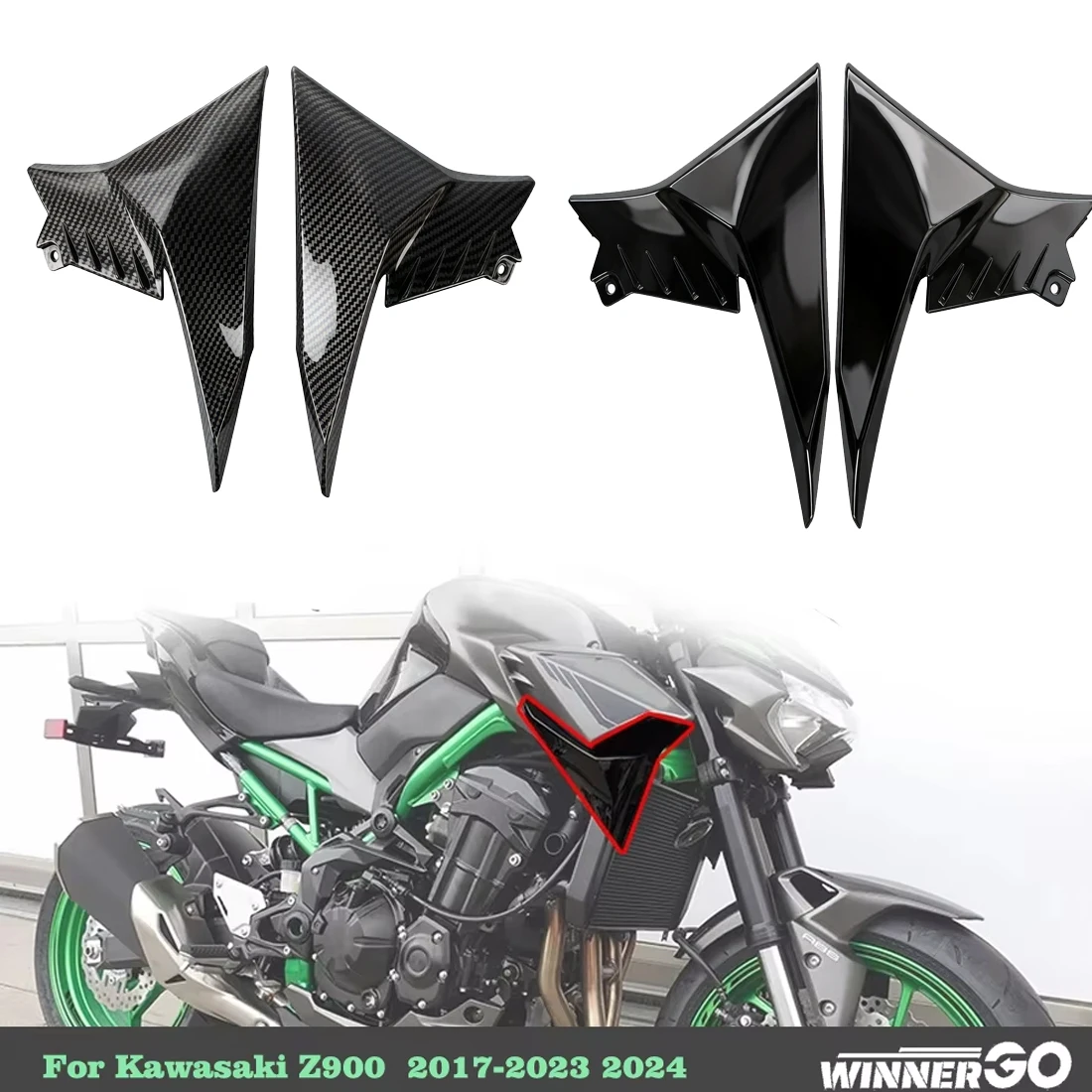 

2023 Z 900Motorcycle Fairing Part Plastic Fairing Radiator Cover Panel Chassis Cabin Protector Guard For Kawasaki Z900 2020-2024