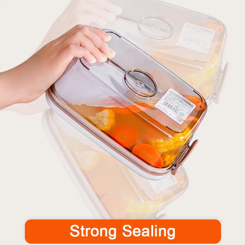 Food Storage Container Vacuum Storage Box with Drain Net Large