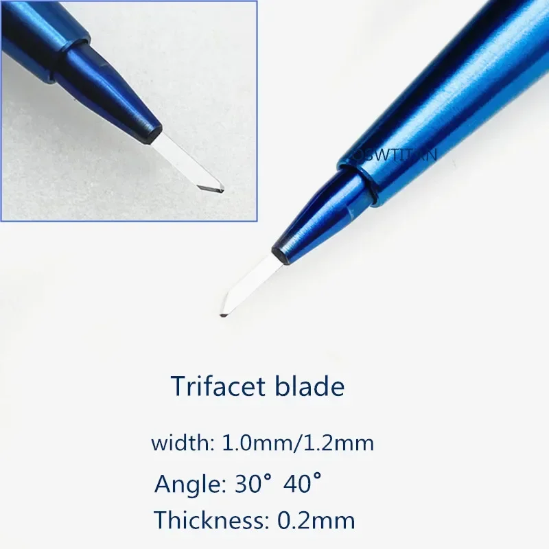 Lames de saphir trifacette tête de couteau, instrument chirurgical ophtalmique scalpel ophtalmique