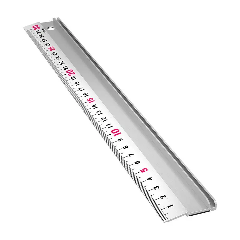 Non-Slip Cutting Guide Ruler Constructed from Lightweight Aluminum Alloy for Consistent Accuracy in Design Applications