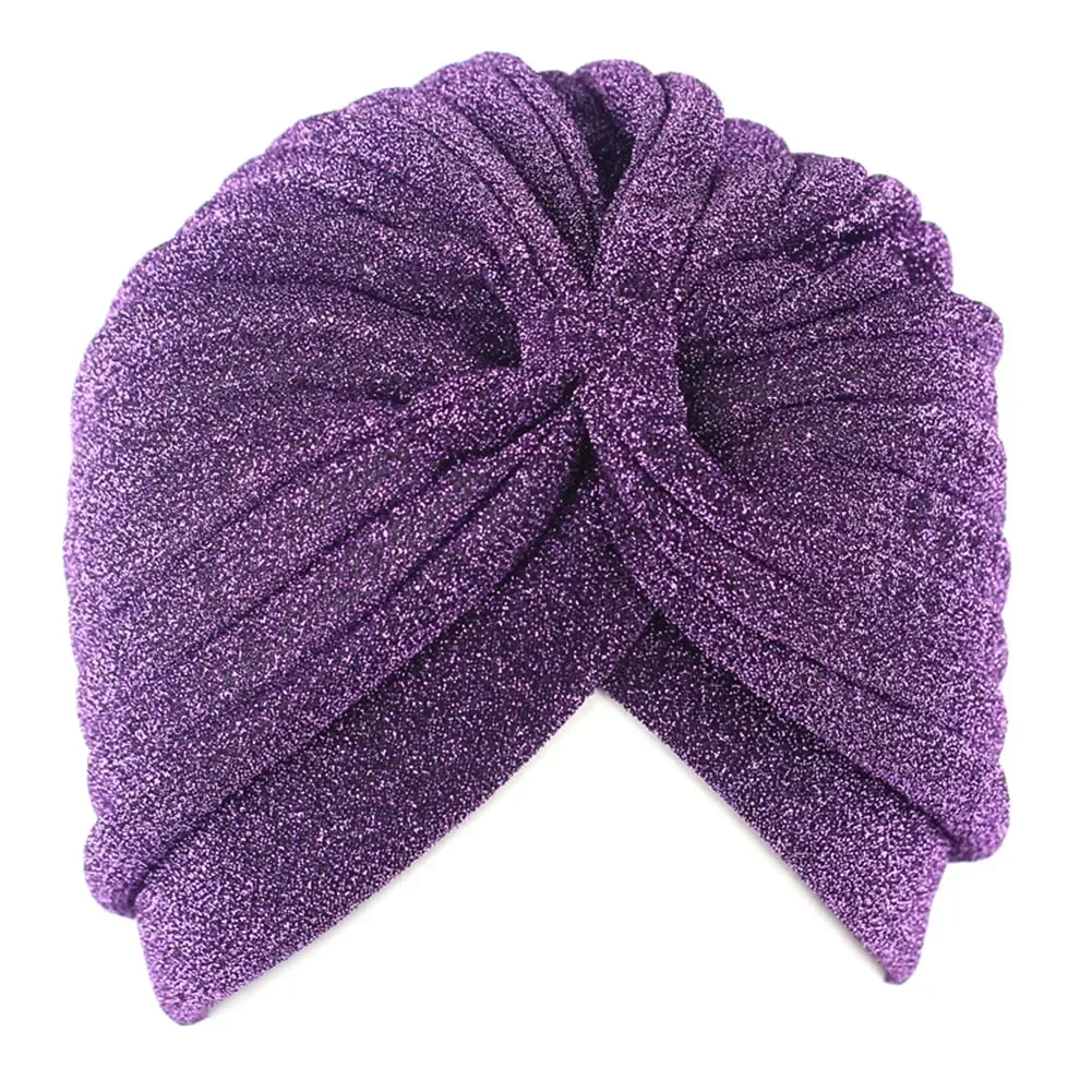 Full Head Hat Bling Gold Silk Headband Knot Twist Turban Cap Warm Headwear Casual Indian Hats for Women Caps Gorras Para Mujer