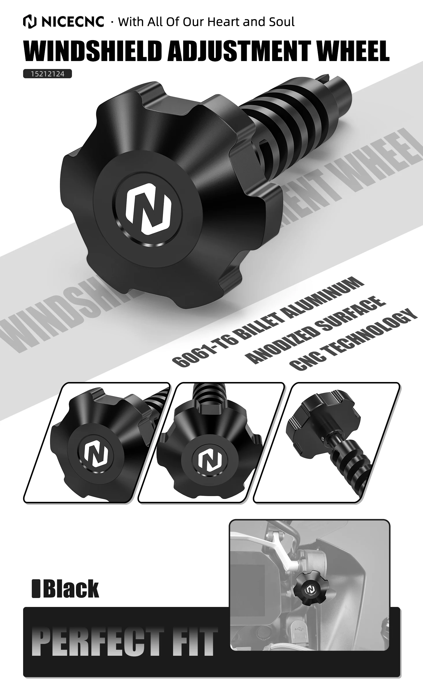 (EU-Lager) Windschutzscheiben-Stabilisator-Kit Windschutzscheiben-Einstellrad für BMW R1250GS /Adventure 2018-2024 R1200GS /Adventure 14-2018 – Detail 7