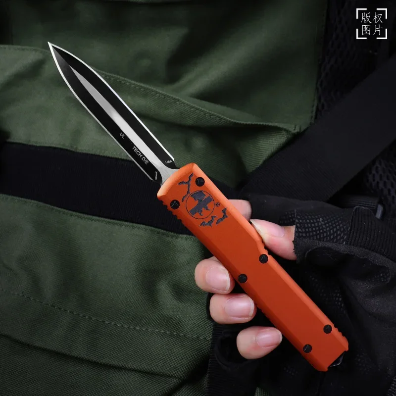 

ULTRATECH Knives Halloween Orange Micro Ultra Tech Tactical Knife D2 Blade EDC Self Defense Combat Pocketknives