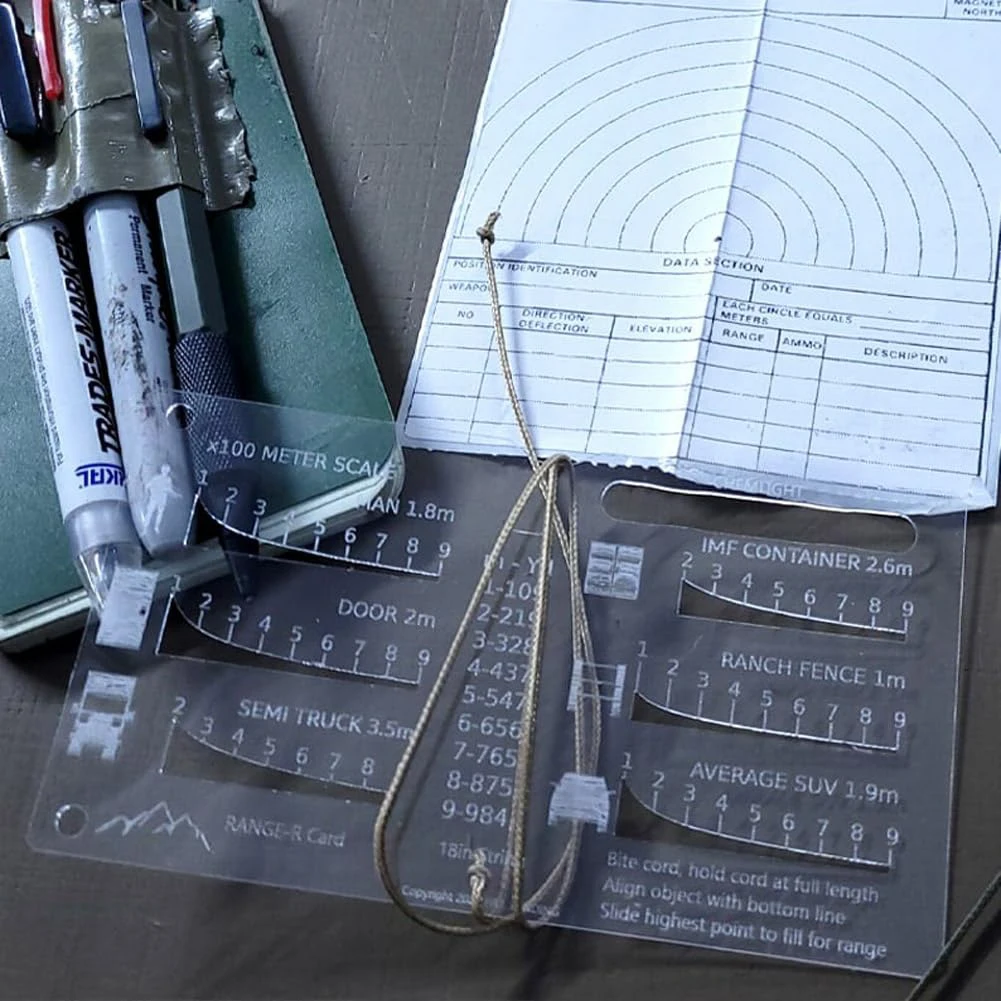 مسطرة صيد عالية الدقة 900 متر قياس بطاقة مكتشف المدى أداة مسطرة الشريحة قالب مساعد للكشف عن المدى الطويل