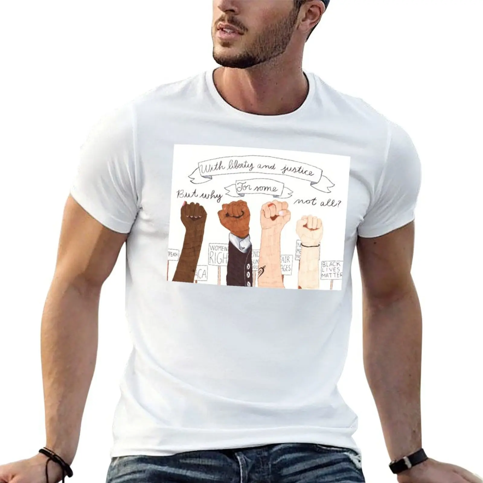 AND JUSTICE FOR SOME T-Shirt t shirts for man graphic vintage t shirts for man cotton soft t shirt man casual T-shirt