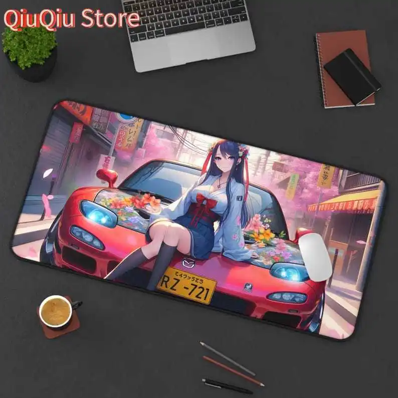 Tappetino da scrivania RX-7 |   Tappetino per mouse per ragazza JDM |   Blocco da scrivania Ahegao |   Tappetino per auto anime |   Tappetino da scrivania per giochi per PC |   Antiscivolo |   Resistente |   Regalo del giocatore