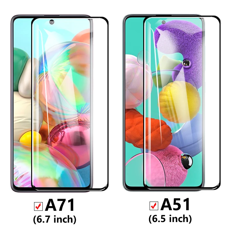 9H Tempered Glass for Samsung A51 A71 A70 A50 Screen Protector for Samsung Galaxy A 50 51 71 A40 A41 Protective Glass Full Cover