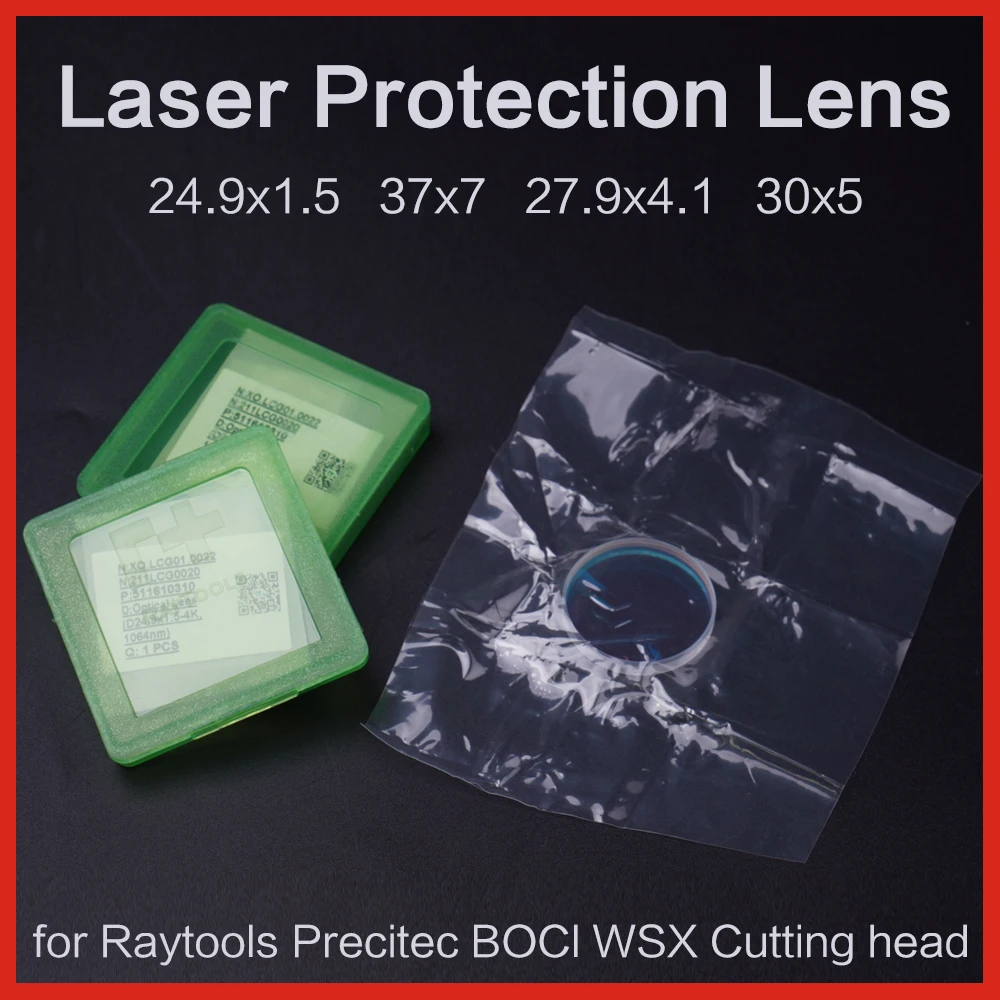 Original Raytools Windows Laser Optical Protective Lens 30x5 27.9x4.1 37x7 12kw 20x2 24.9x1.5 18x2 For Fiber Laser Machine Lens