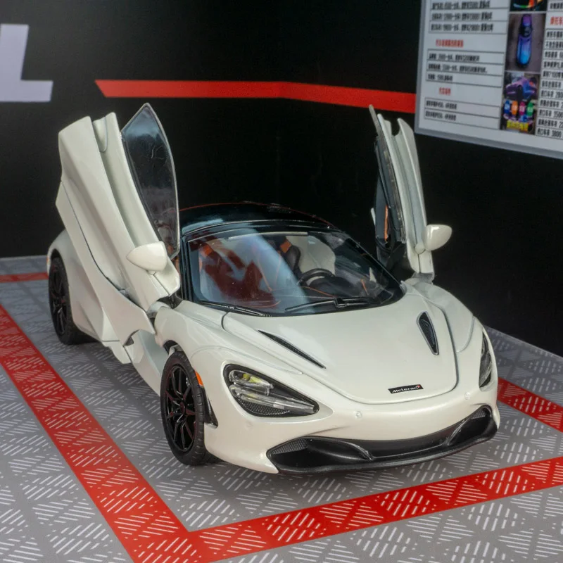 1:24 McLaren 720s modelo de coche de aleación supercoche de juguete, puertas y capó del motor, el maletero se puede abrir detalles ricos, mano de obra fina