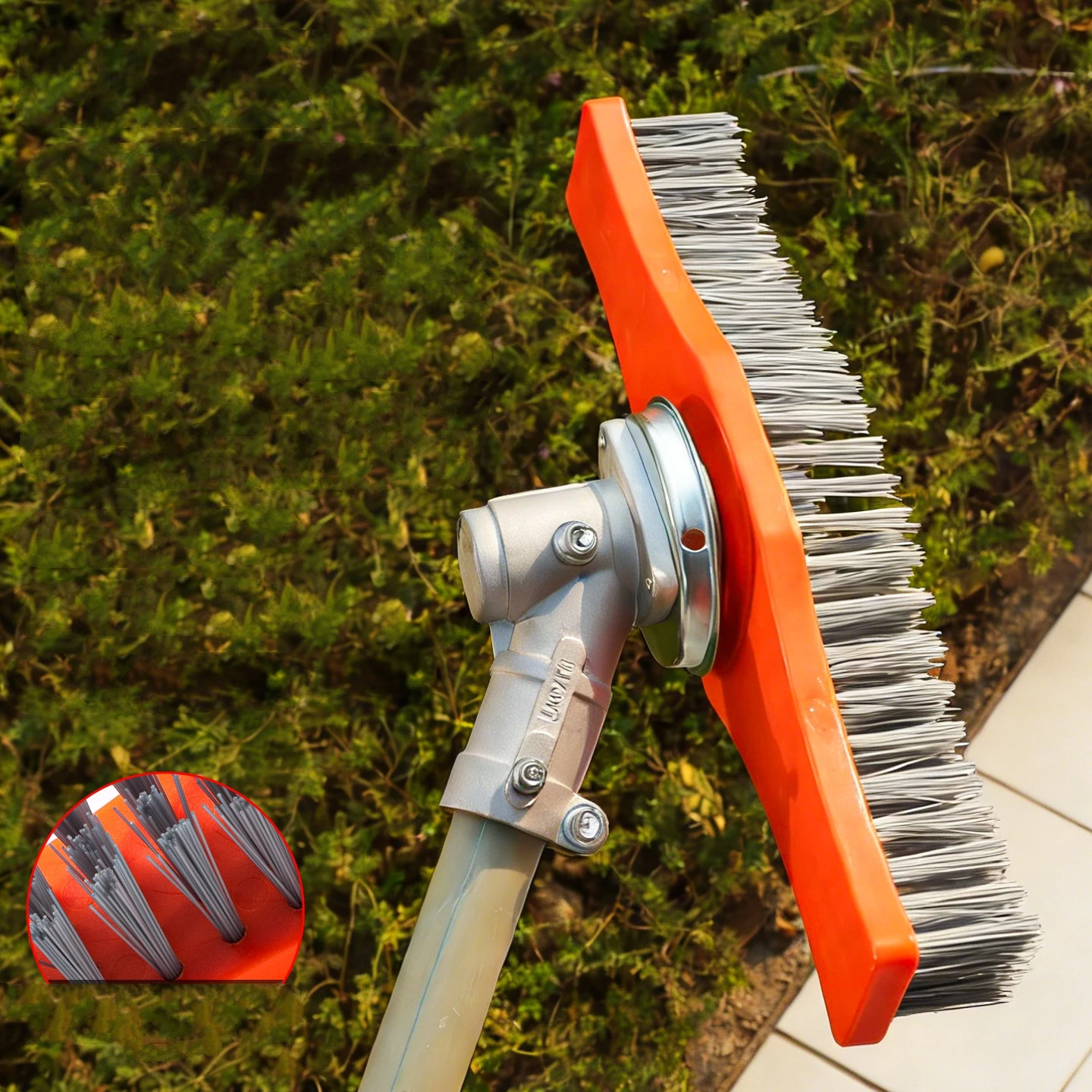 Lawn Mower Cleaning Brush High-Efficiency Adjustable Handle Weed Remover Tool for Deck Garden Yard Floor Patio Farm Tile Grout