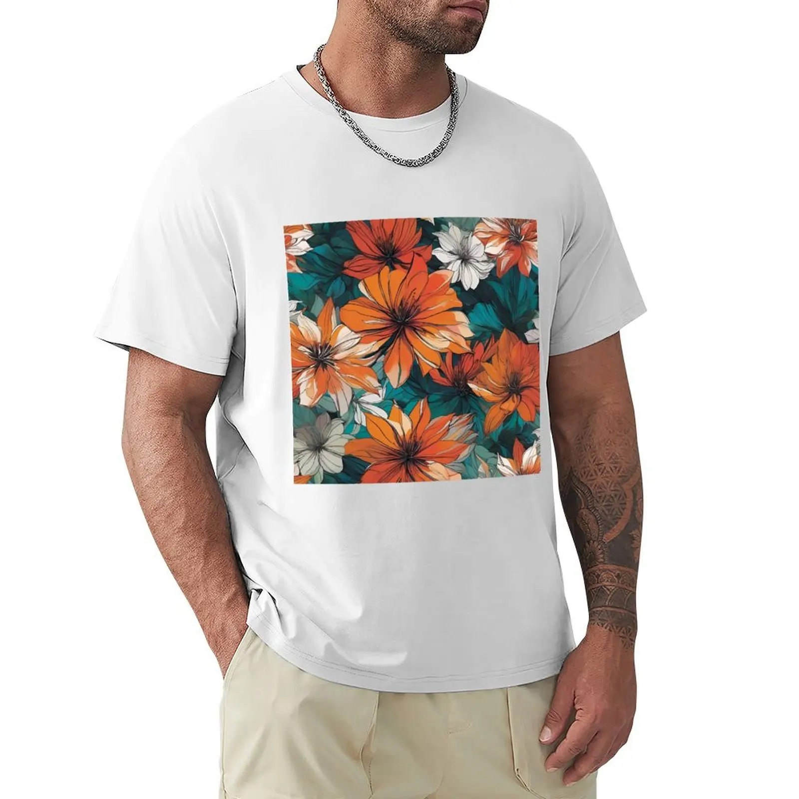 Fall's Floral Symphony III T-shirt anime clothes plain customs design your own plus size tops sweat shirts, men