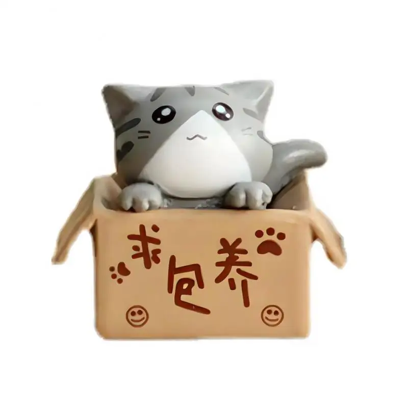 Kawaii Mini Kat Ornament Tuin kitten standbeeld Cadeau Voor Kinderen Kinderen Babykamer Decoratie Speelgoed Miniatuur Beeldjes