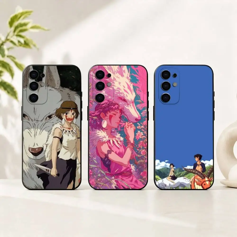 Anime P-Princess M-Mononoke Phone Case For Samsung S25,S24,S21,S22,S23,S30,Ultra,S20,Plus,Fe,Soft Silicone Black Cover