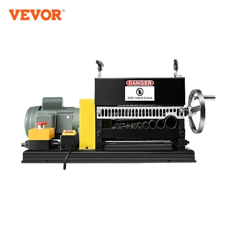 

VEVOR 400W Electric Wire Stripping Machine 1.5-38mm Portable Benchtop Automatic Stripper 1400RPM 10 Channel for Round Flat Cable