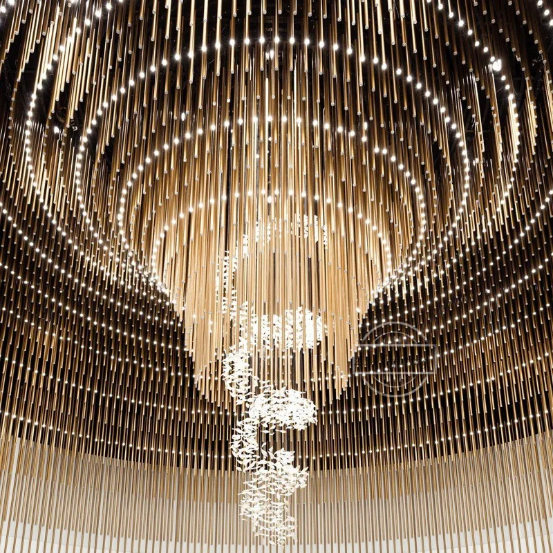 

Indoor Lighting Room Aisle Gold Acrylic Chandelier Modern Simple Round Led Ceiling Lamps Modern Design for Bedroom