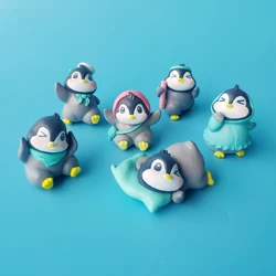 6 Pcs Cartoon Cute Penguin Baby Animal Model Korean Version of The Creative Doll Micro Landscape DIY Bonsai Small Ornaments Gift