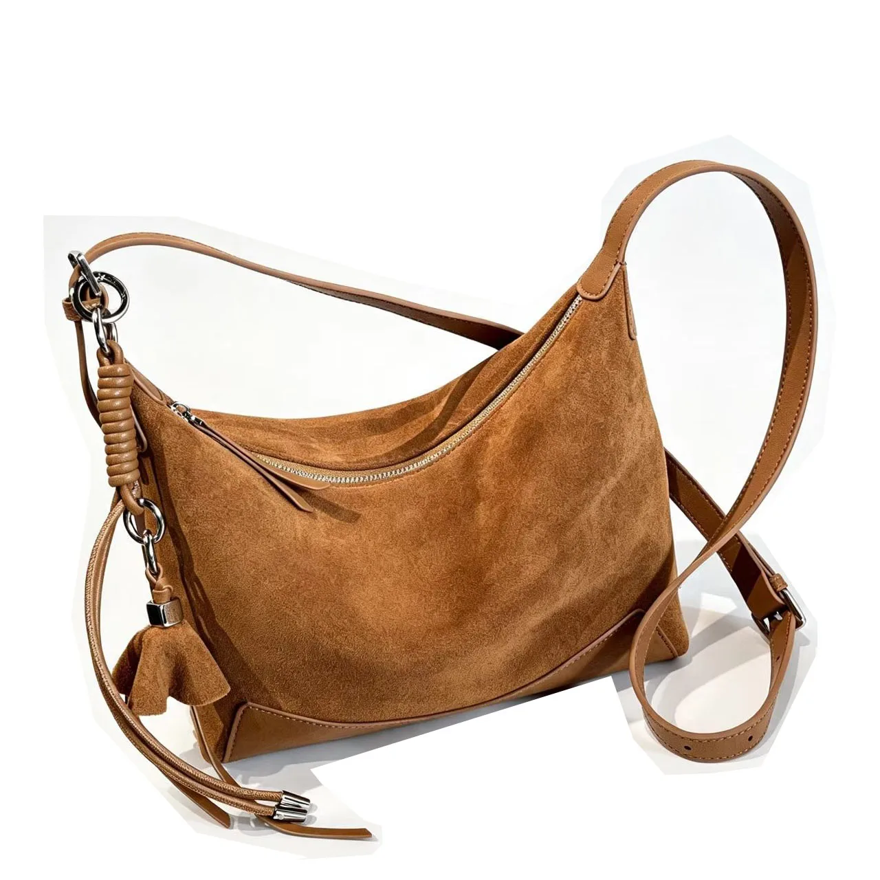 2026 New Genuine Leather Handbag Women Casual Cow Leather Shoulder Bag Suede and Cow Leather Cross-body Satchel Bag