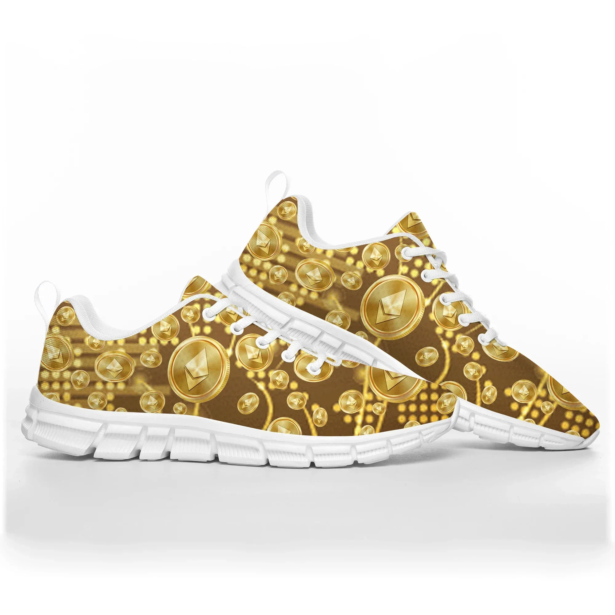 Chaussures de sport Ethereum Cryptocurrency ETH Coin pour hommes et femmes, baskets confortables et respirantes, chaussures décontractées personnalisées de haute qualité pour couple