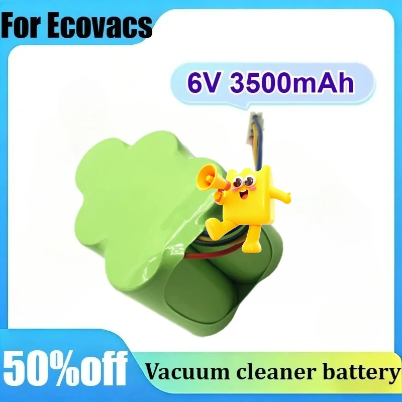

For Ecovacs Deebot D73 D76 D62 D63 D63S D65 D66 D68 D77 D79 TBD71 6V 3500mAh NI-MH Replacement Vacuum Cleaner Battery