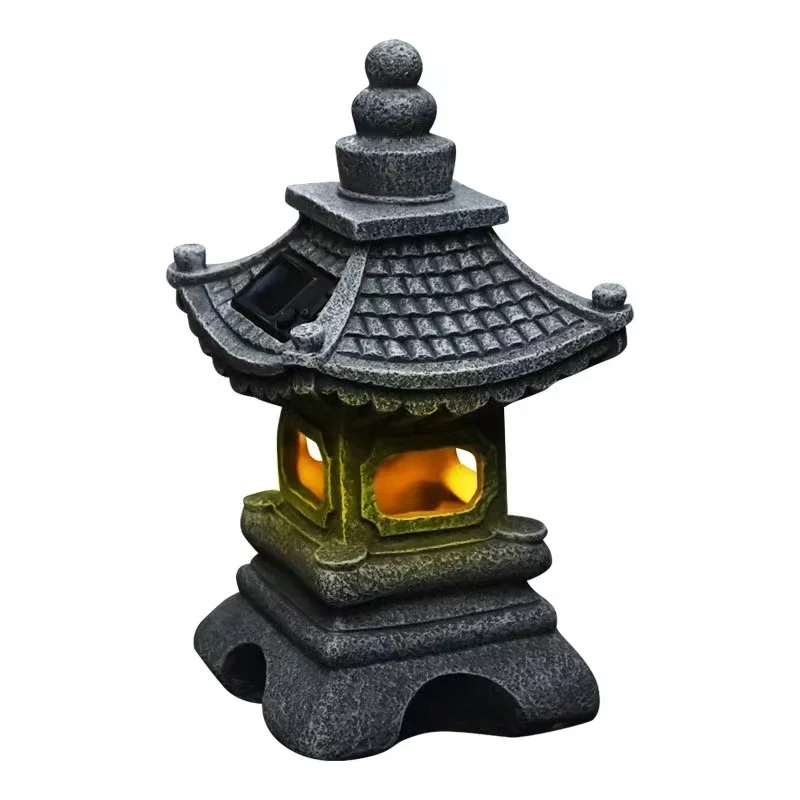 

Solar Energy Lamp Decoration New Chinese Style Stone Imitation Courtyard, Small Palace Lamp, Garden Villa, Outdoor Layout,