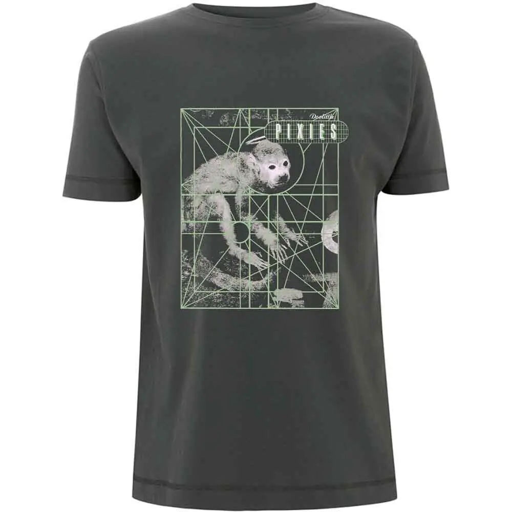 

Pixies Monkey Grid T-Shirt Grey New