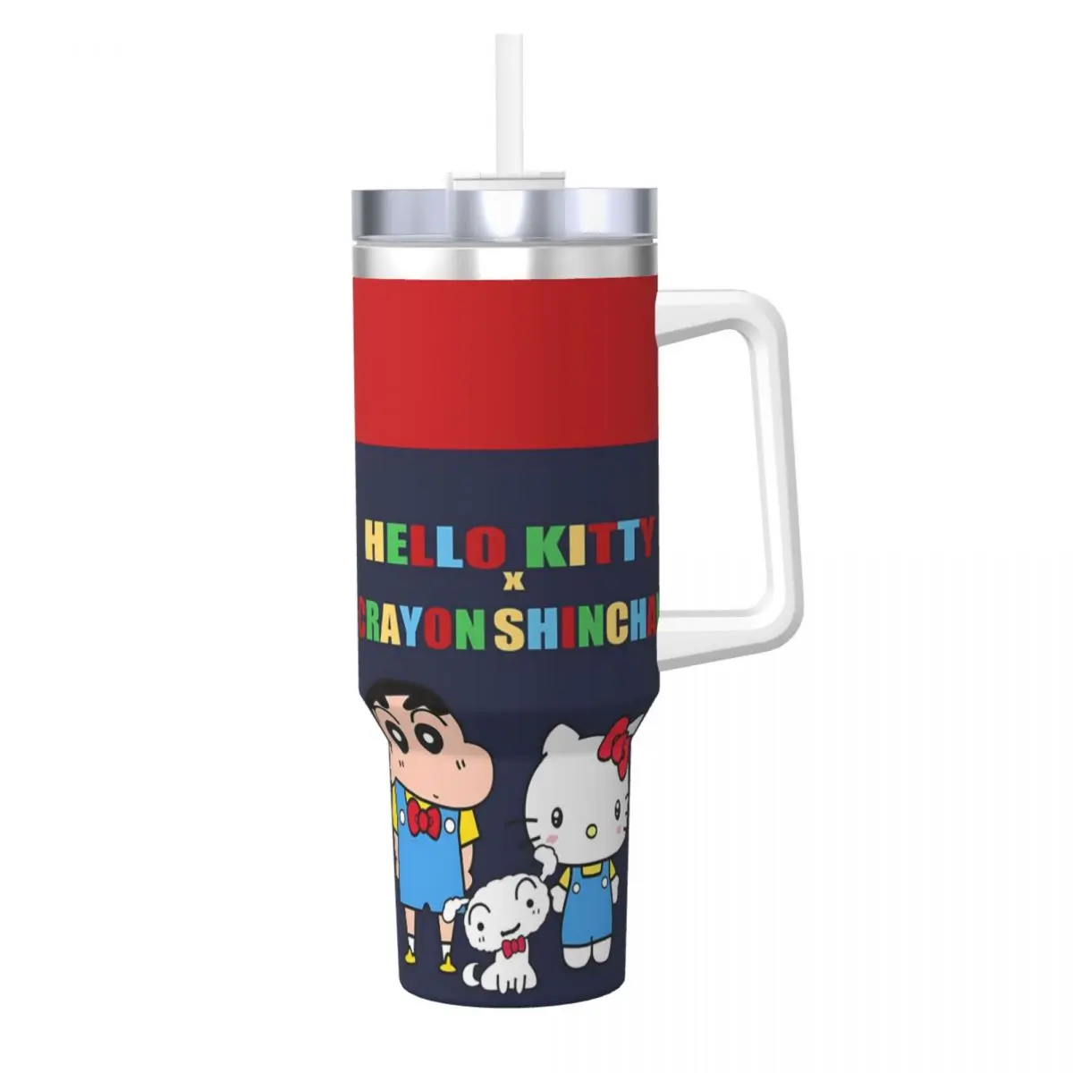 Crayon-ShinS ChanS Stainless Steel Tumbler Hello Kitty Travelist Car Mugs Large Coffee Mug Portable Hot Drinks Tea Water Bottle