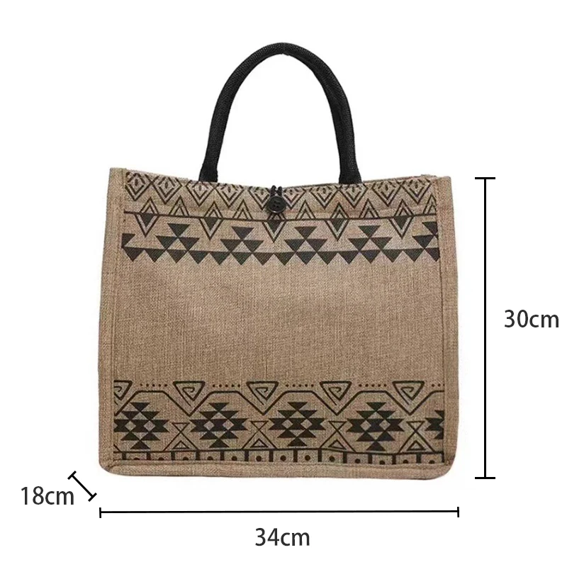 New Large Capacity Solid Color Linen Handheld Fashion Commuter Tote Women's Bag