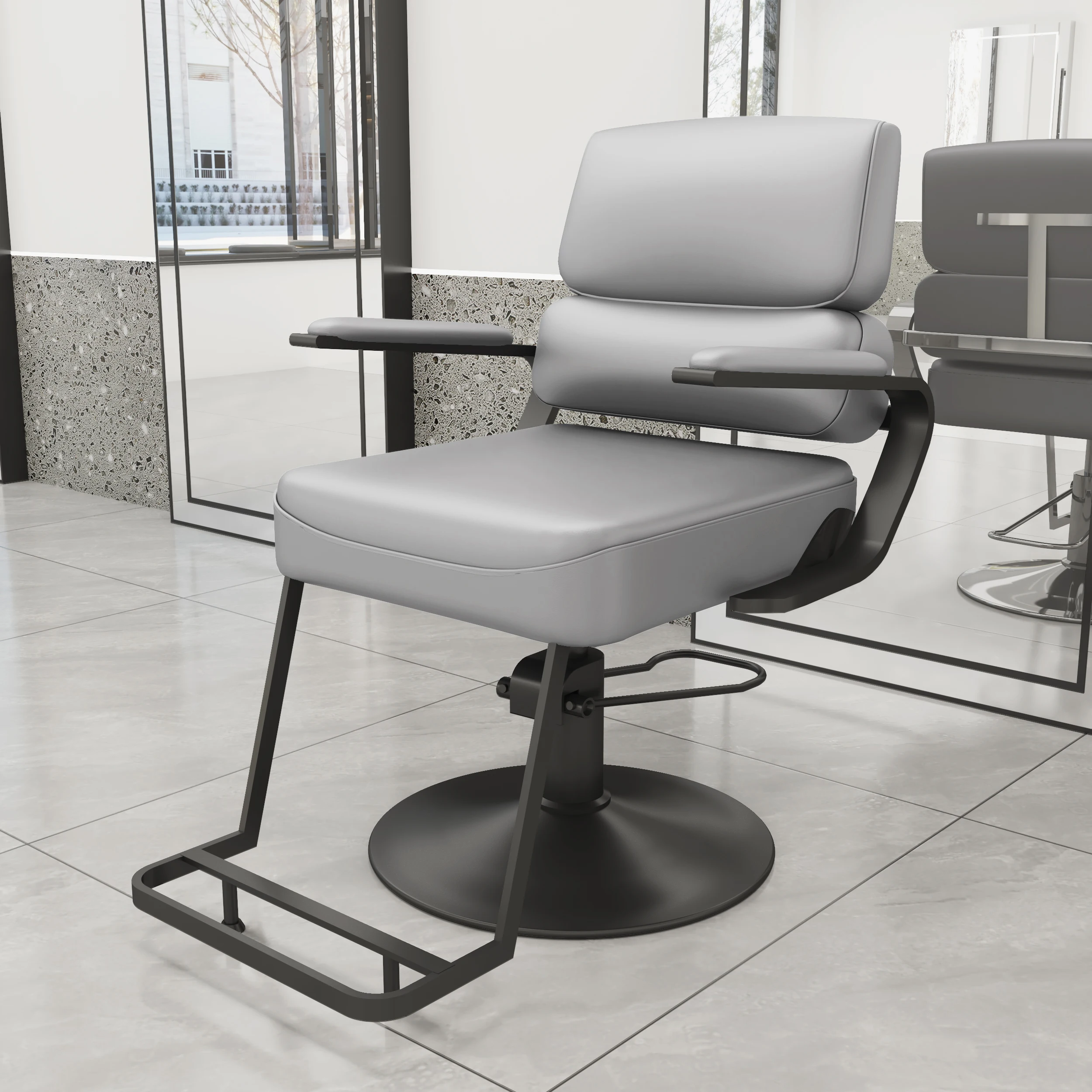 خمر انتظار كرسي الحلاق تصفيف الشعر صالون الحلاقة كرسي مكتب الوشم Cadeira Para Barbearia أثاث صالون الشعر #2