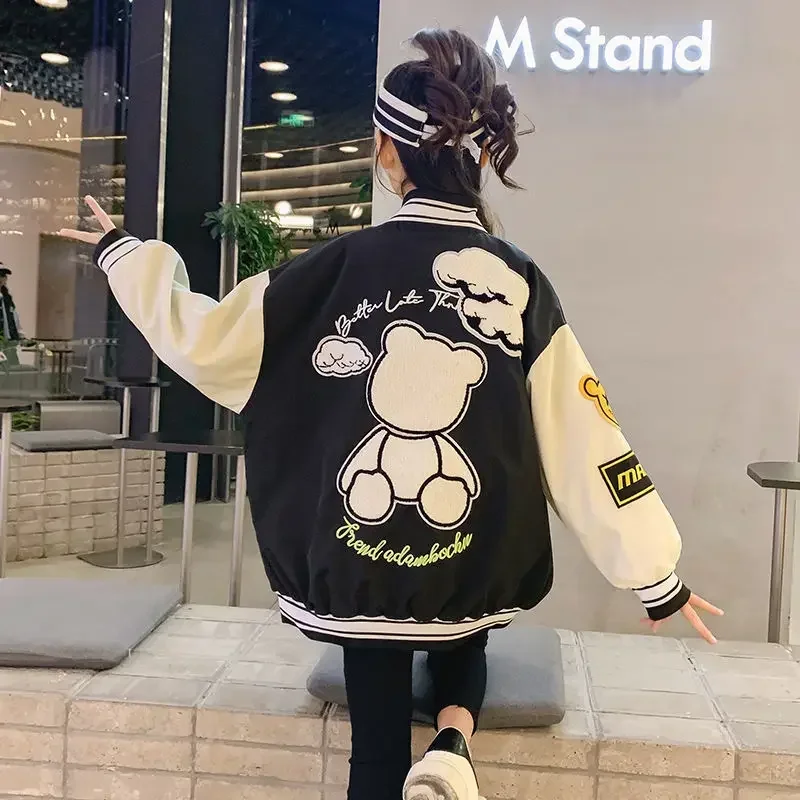 

Детская осенняя куртка для девочек, повседневная бейсбольная униформа, Весенняя детская одежда, верхняя одежда для подростков, пальто для мальчиков 14 лет