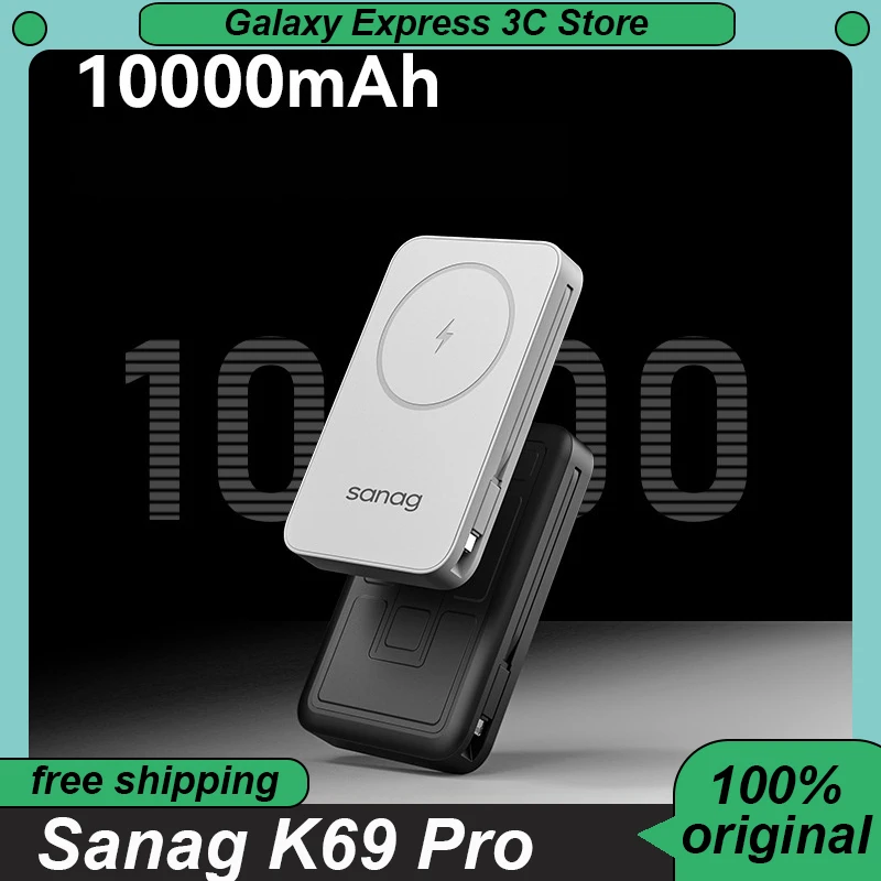 Sanag K69 Pro Magnetic Wireless Power Bank 10000mAh Large Capacity PowerBank Two-way Fast Charge PowerBank Customized Chargers