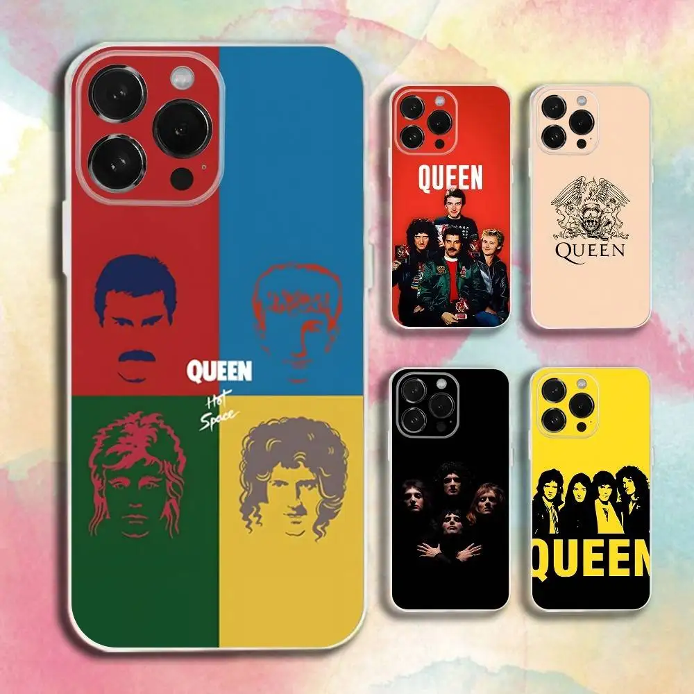 

ROCK BAND Q-Queen Phone Case For iPhone 16,15,14,13,12,11 Plus,Pro,Max,XR,XS,Plus,E,SE4,Mini Transparent Cover