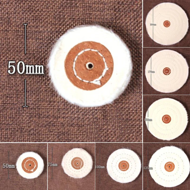 

Полировальные диски из белого хлопка, 50-200 мм, 1 шт.