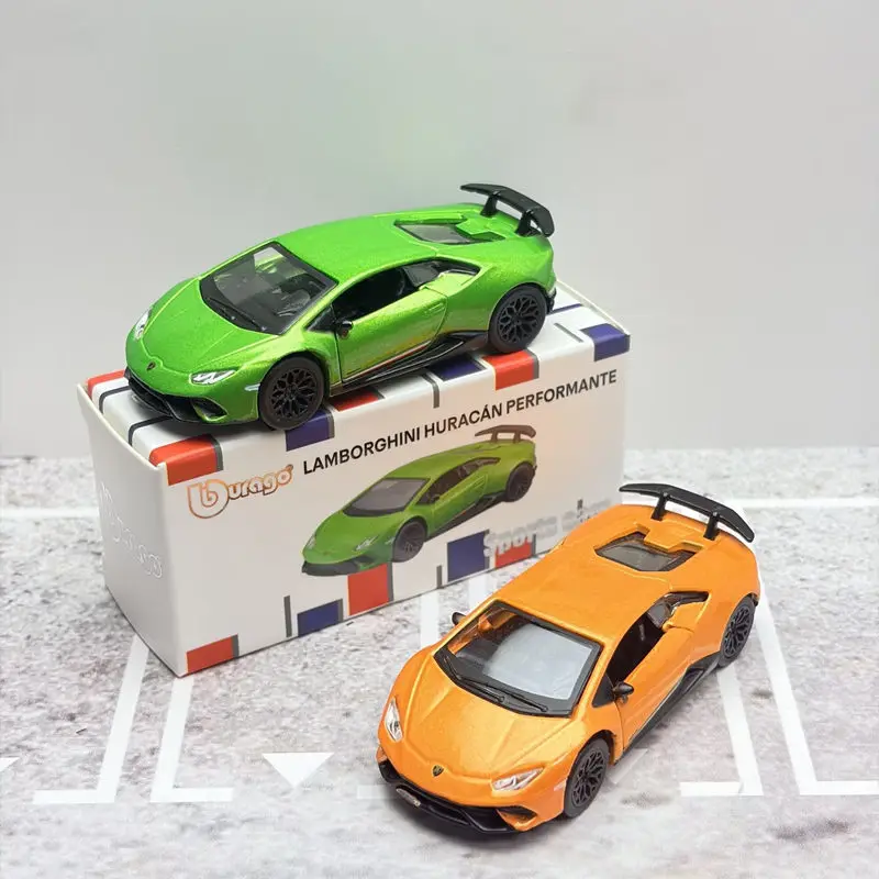 Bburago 1:64 Lamborghini Huracan Performante Alloy Sports Car Model Diecast Metal Track Racing Car Vehicle Model Simulation Gift