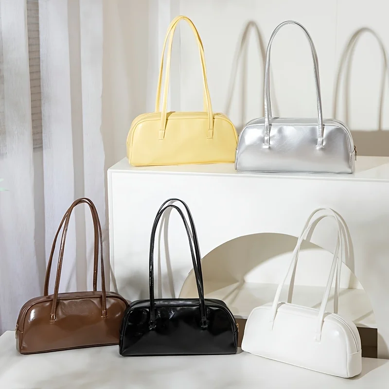 Bolso de Hombro Individual de Moda, con Correa Larga Fija y Cierre de Cremallera, Bolso Versátil para Mujer para Fiestas, Viajes y Trabajo