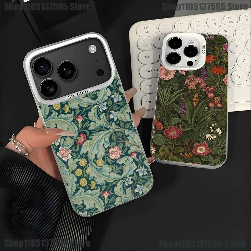 

William Morris Phone Case For iPhone 17,16,15,14,13,12,11,Pro,XS,Max,Plus,Mini,SE4,E White Matte Shockproof Cover