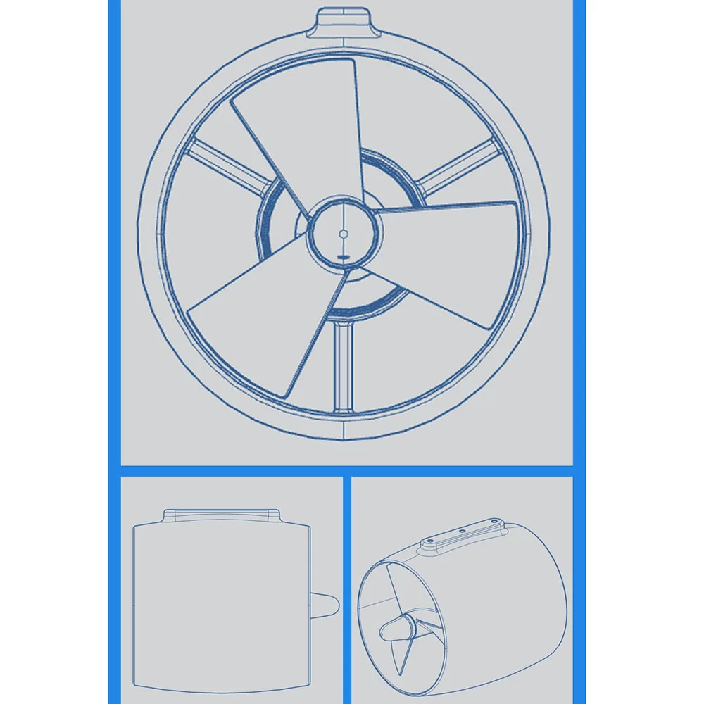 12–24 V Unterwasser-Thruster, 5 kg Schub, Süßwasserstrahlruder für Paddle-Board, Kajak, hoher Schub-U-Boot, Unterwasserroboter