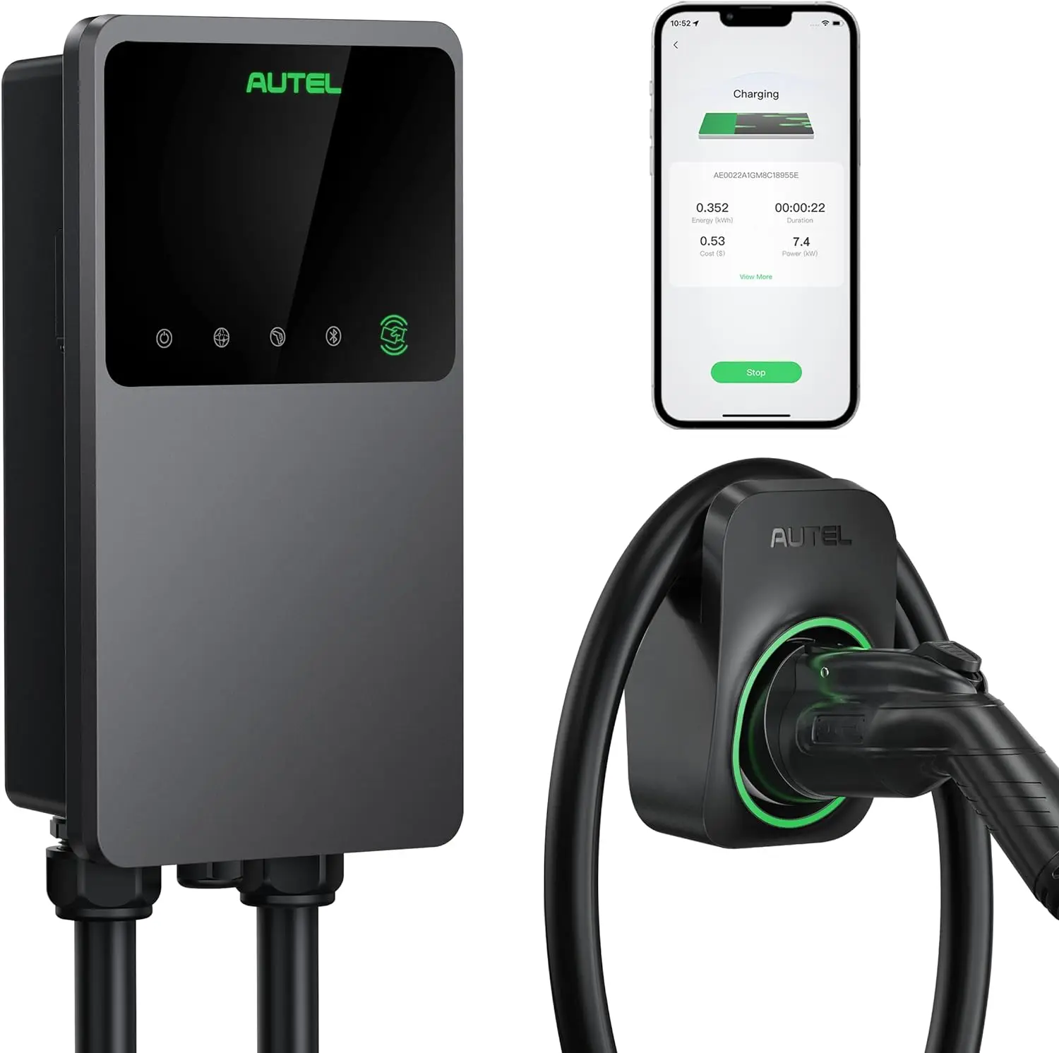 MaxiCharger Home Electric Vehicle (EV) Charger, up to 40 Amp, 240V, Level 2 WiFi and Bluetooth Enabled EVSE, NEMA 14-50 Plug