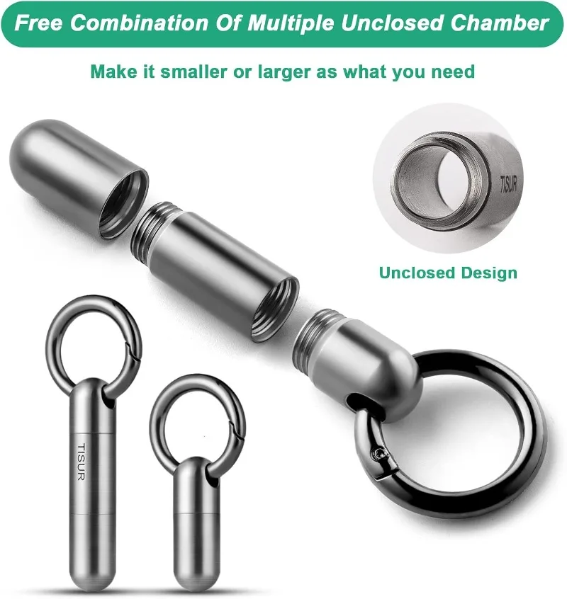 Titanium Alloy Swivel Key Ring Connector, 360° Rotatable Mini Carabiner Keychain EDC Quick Release Buckle for  Outdoor Gadget