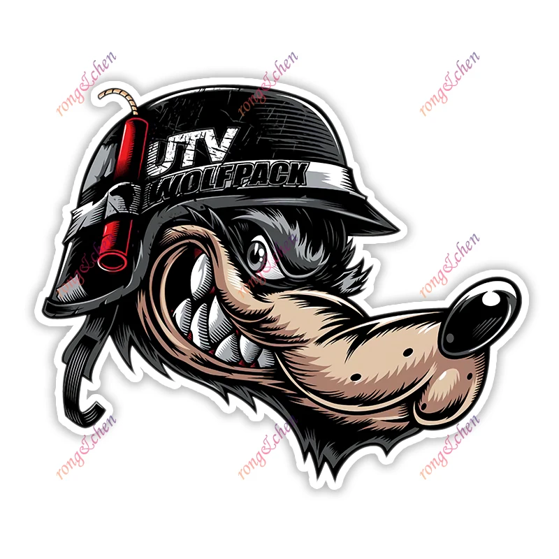 

Cartoon Car Sticker Funny Wolf for Car Motorcycle Racing Helmet Laptop Trunk Body Car Window Surfboard Waterproof PVC Decals