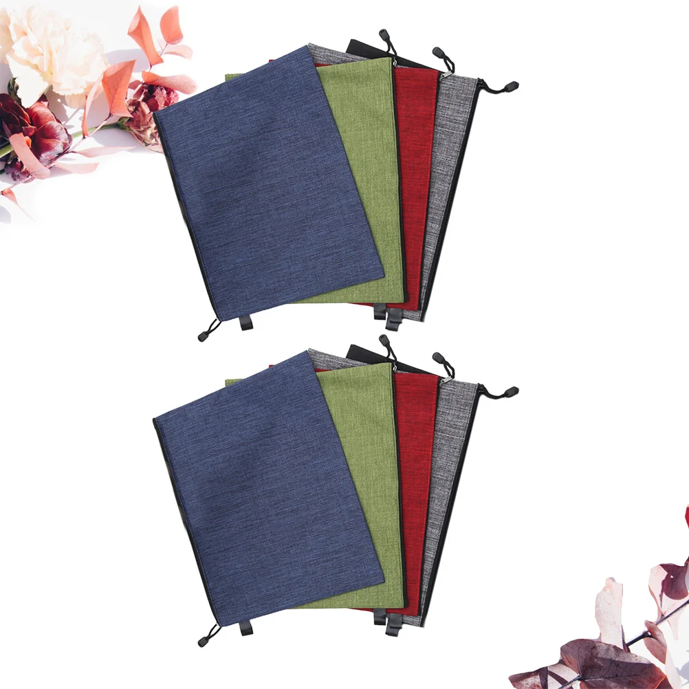 8 قطع من أكياس الملفات بسحاب مقاومة للماء من قماش أكسفورد منظم الملفات وحامل مستندات محمول لتخزين المكاتب المدرسية