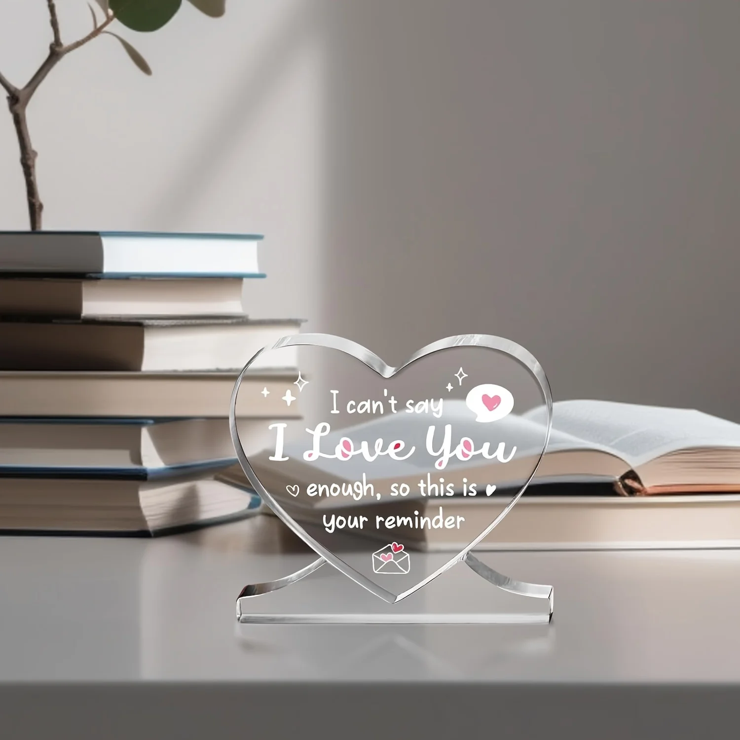 I Love You Gifts for Her Him, Heart-shaped Acrylic Plaque, Anniversary, Valentines Day Gifts for Girlfriend, Wife, Boyfriend